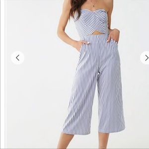 Strapless Striped Jumpsuit